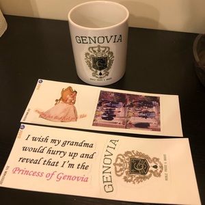 Princess Diaries Genovia mug and sticker set